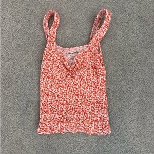 American Eagle Floral Red Women's Top